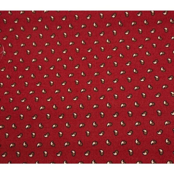 Marcus Fabrics Other - Marcus Fabrics Red Cotton Quilting Fabric 18" x 35" Brown Dashes Design 0244